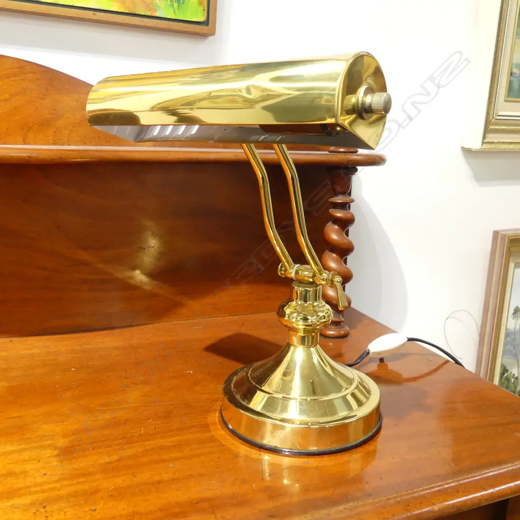 GOLD METAL BANKERS LAMP W.250mm Image 1++