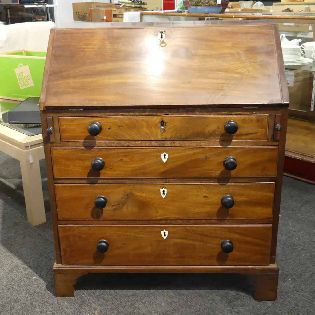 GEO  MAHOGANY DROP FRONT DESK H920 L750MM Image 1++