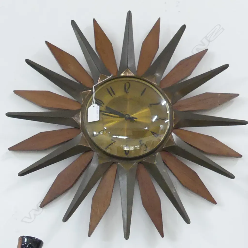 ANSTEY & WILSON RETRO STARBURST WALL CLOCK [WORKING] DIA470MM Image 1++