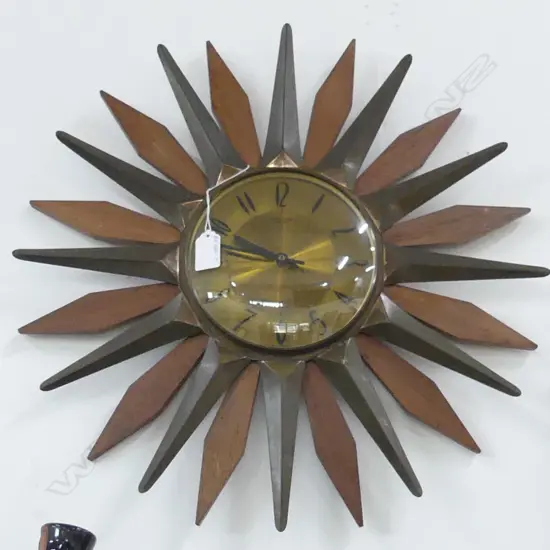 ANSTEY & WILSON RETRO STARBURST WALL CLOCK [WORKING] DIA470MM