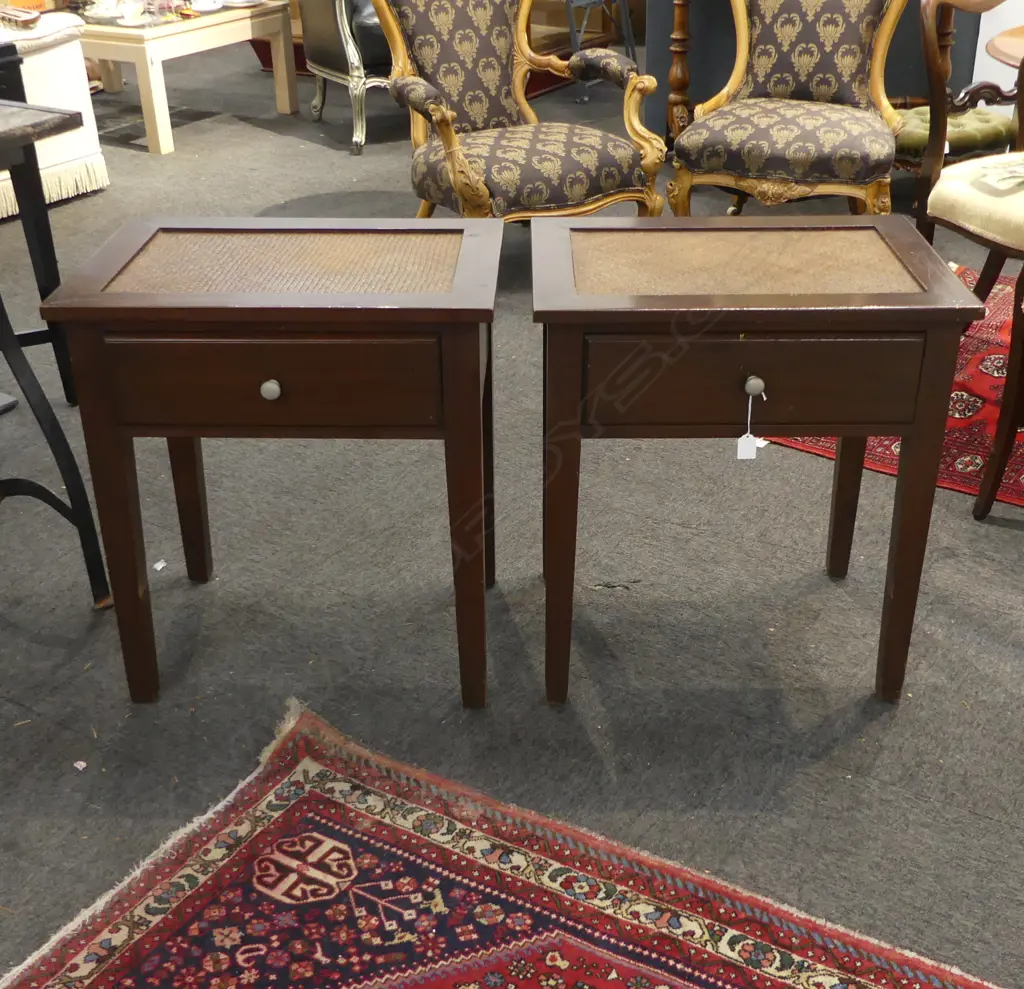PR BEDSIDE DRAWERS; CANED TOPS 560x410x615mm Image 1++
