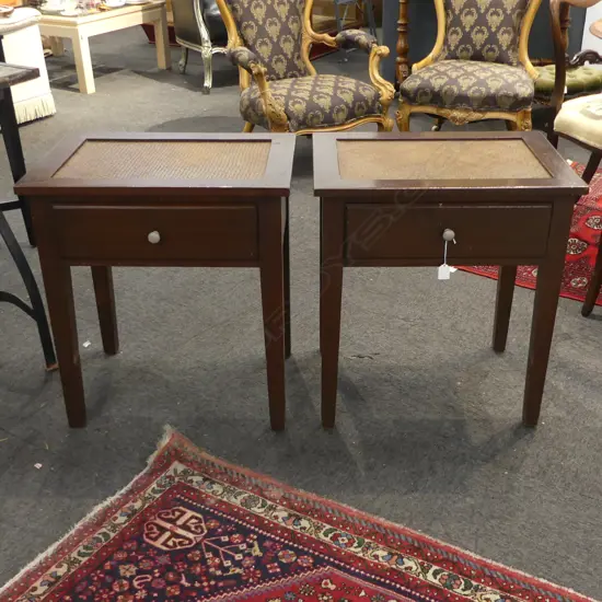 PR BEDSIDE DRAWERS; CANED TOPS 560x410x615mm