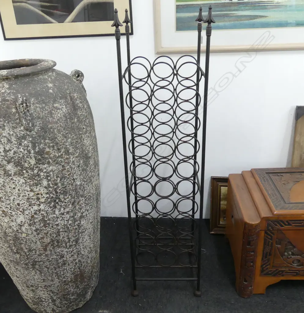 BLACK METAL WINE RACK 360x340x1330mm Image 1++