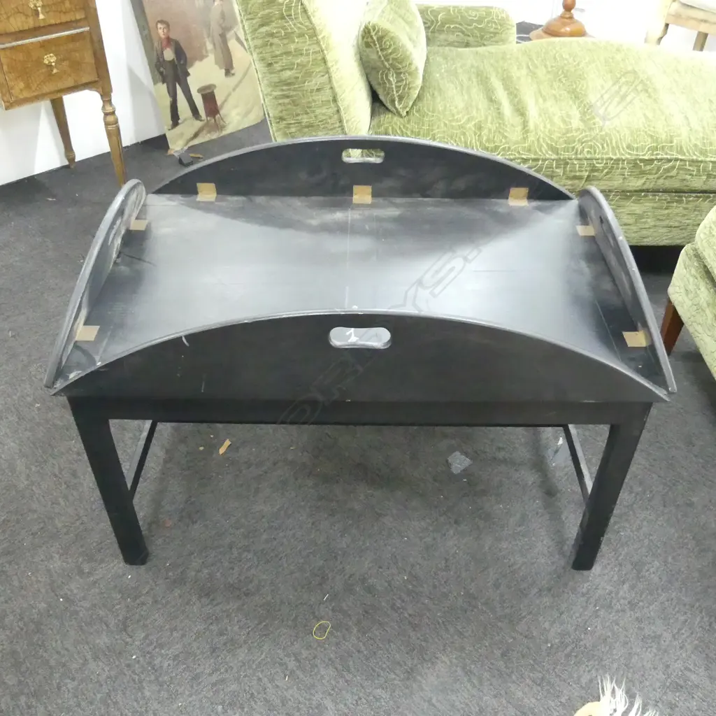 EBONISED TRAY TABLE 950x640x470mm Image 1++