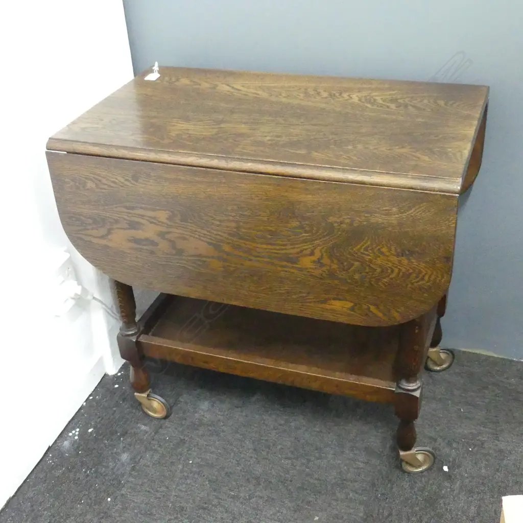 OAK DROPSIDE TROLLEY 735x450x715mm Image 1++