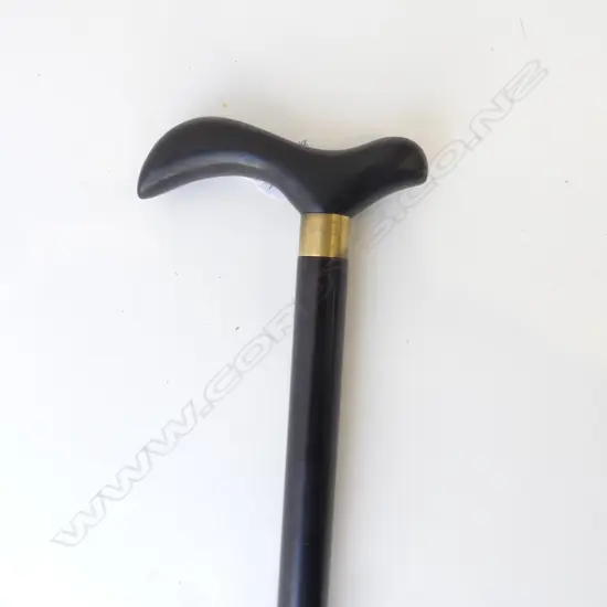 3 PART EBONISED WALKING STICK L.850mm
