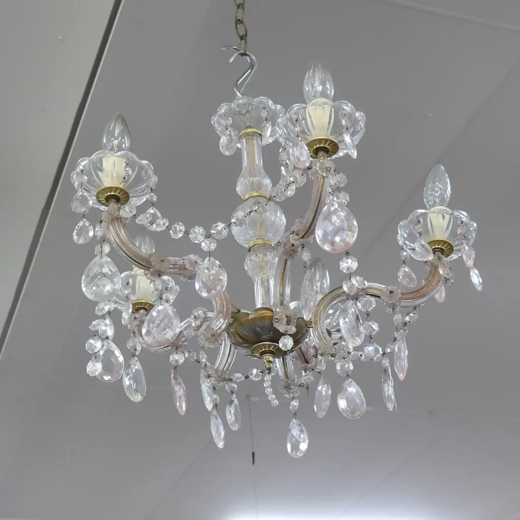5 BRANCH ITALIAN CRYSTAL CHANDELIER H400 W500MM Image 1++