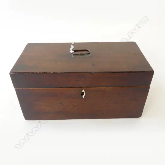 ANTIQUE MAHOGANY TEA CADDY W.305mm LOSSES