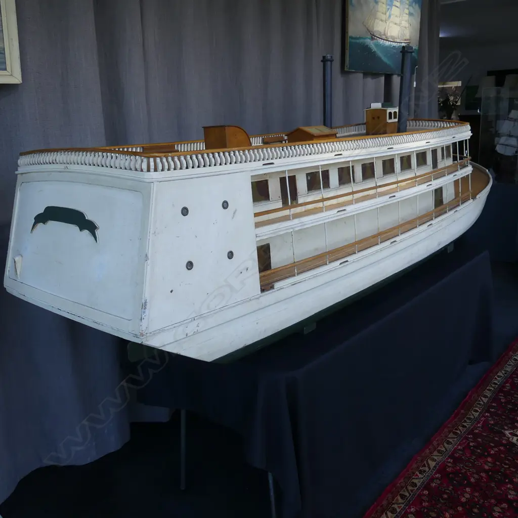 HUGE VINTAGE MISSISSIPPI TYPE PADDLE STEAMER MODEL L.2900mm Image 1++
