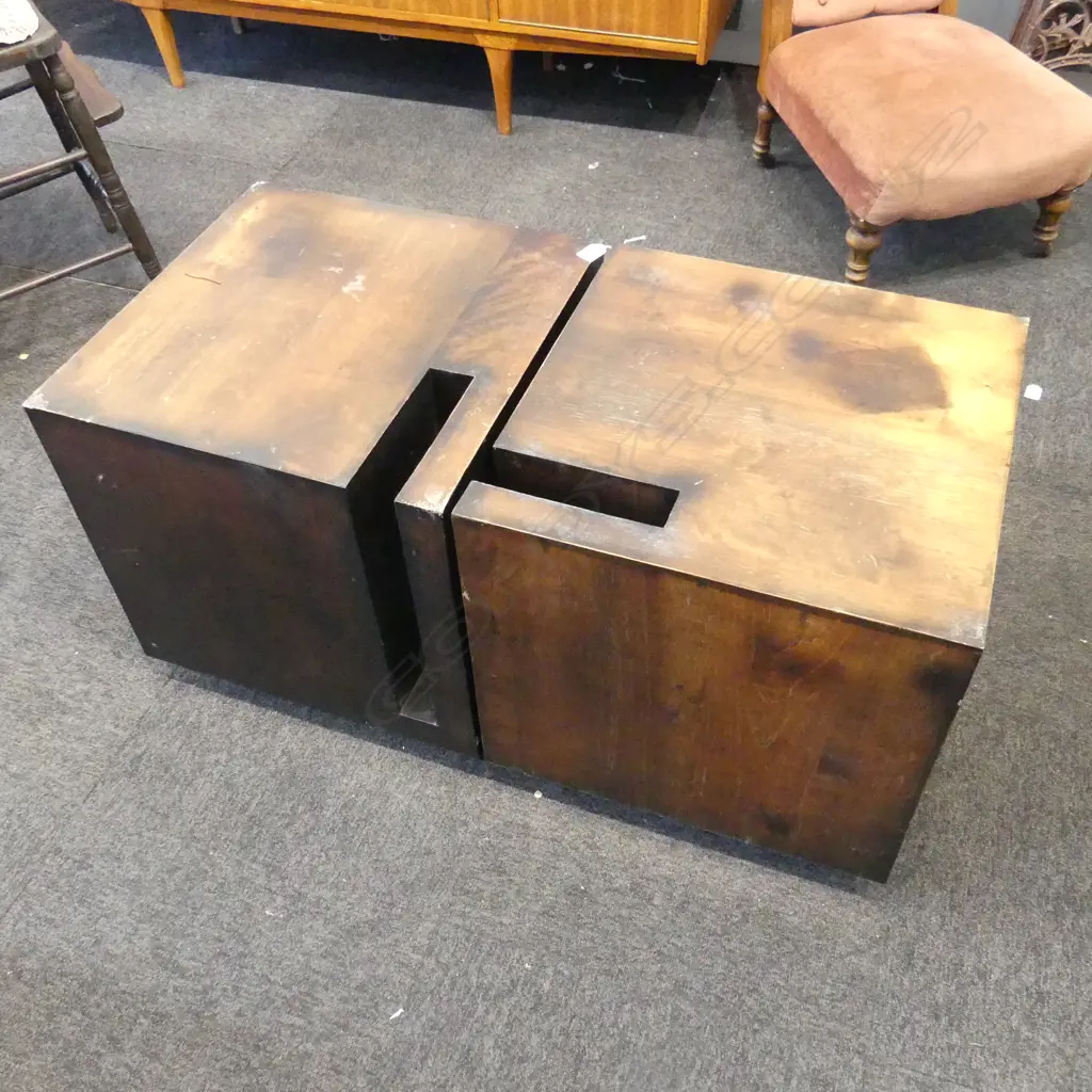 PR MODERN CUBE SIDE TABLES - FAULTS 500x500x500mm Image 1++
