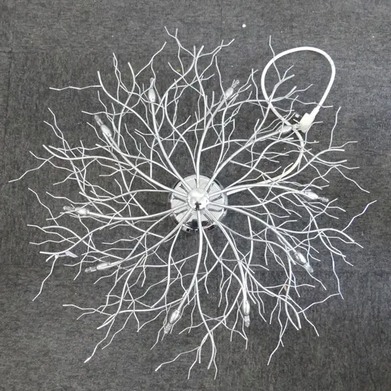 BRANCHED SILVER METAL LAMP 700mm dia