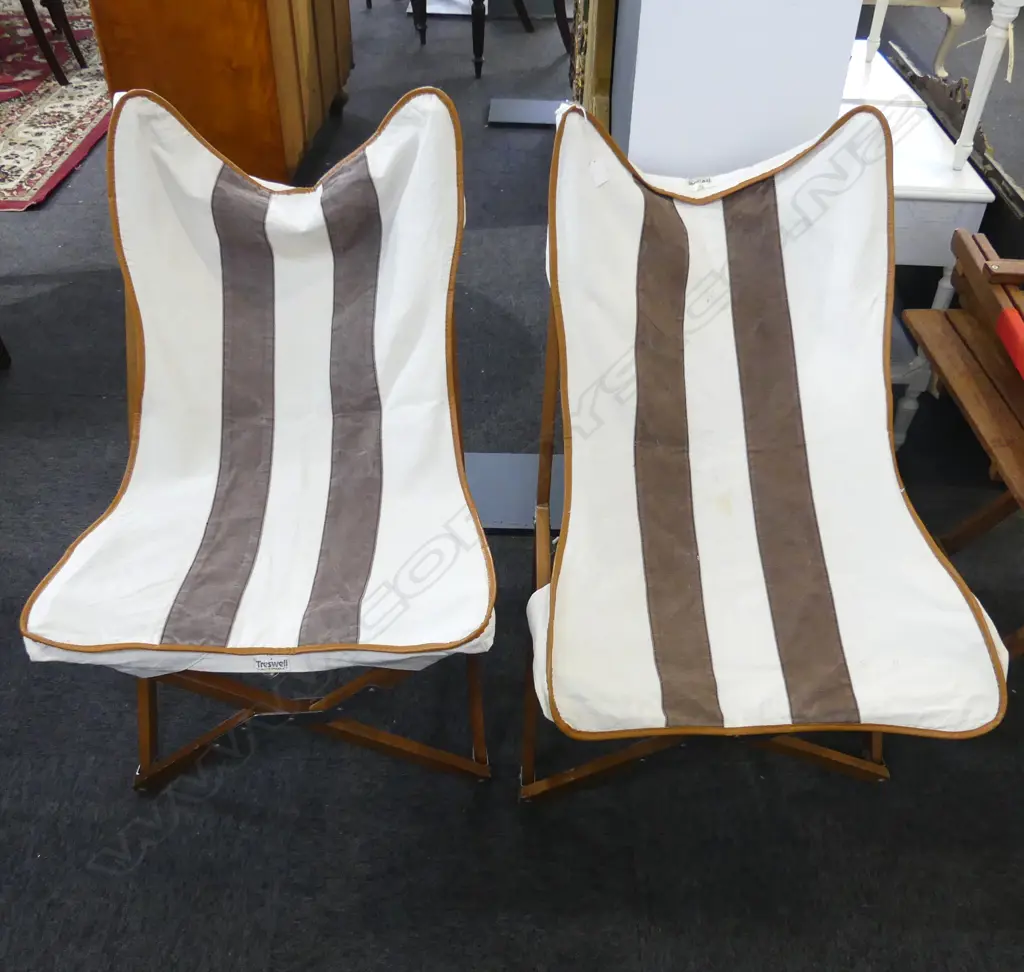 PR FOLDING BUTTERFLY CHAIRS - CANVAS SEAT BY TRESWELL Image 1++