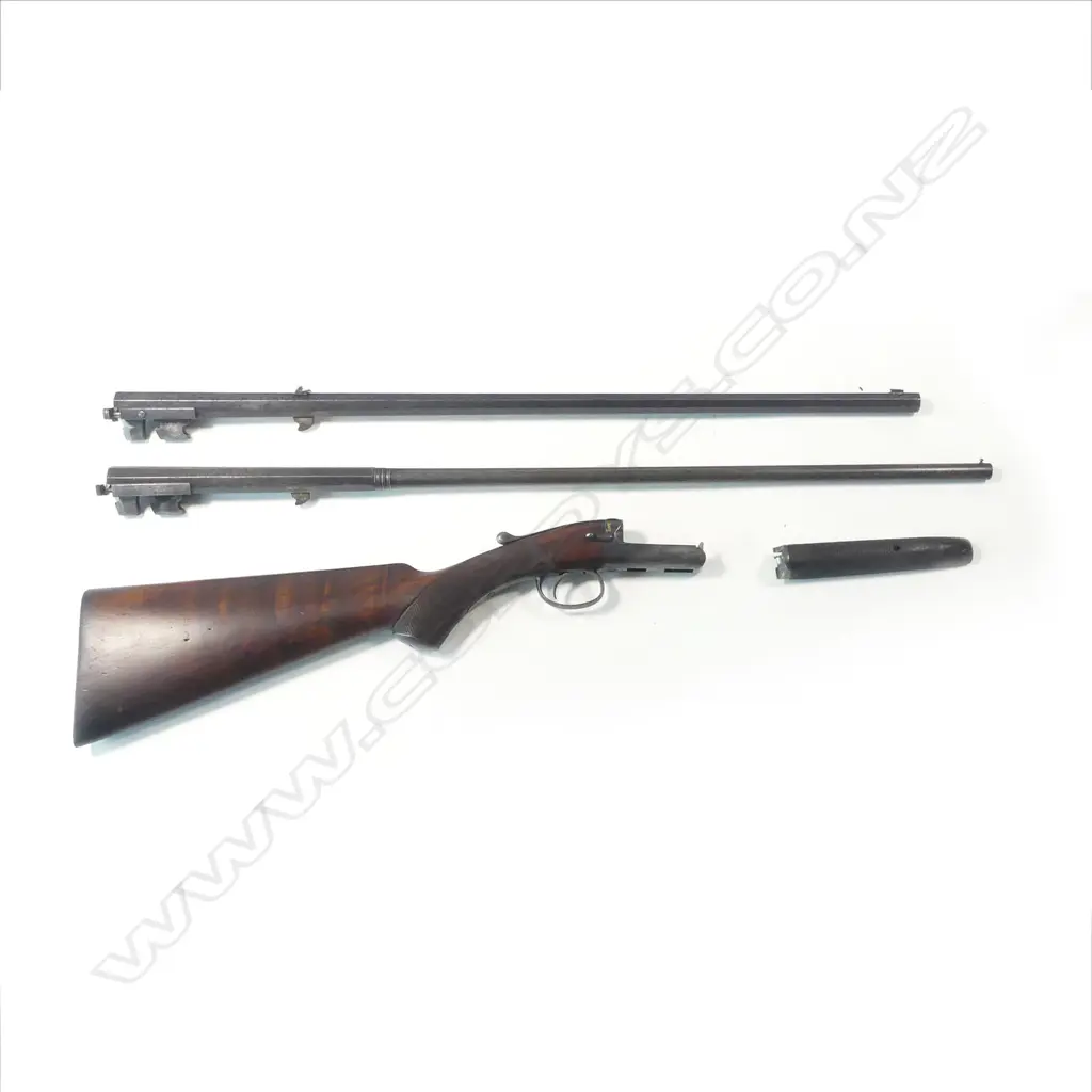 A Holland & Holland Patent hammerless rook rifle, cal 297-260, with extra 410 barrel, in leather case, Image 1++