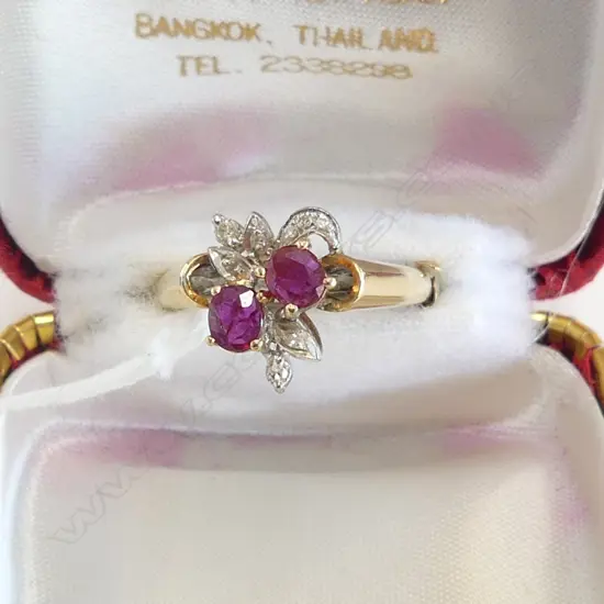 14CT GOLD RUBY AND DIAMOND DRESS RING 4.17gms SIZE S