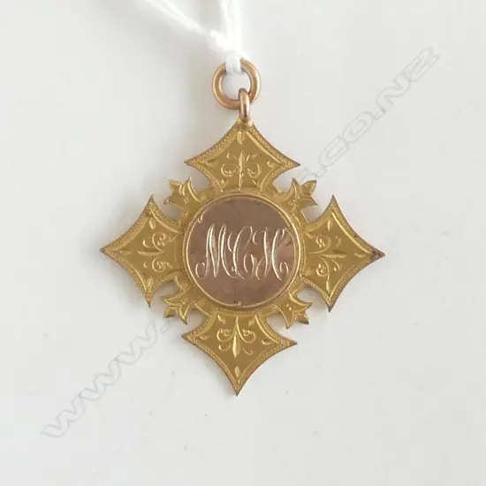 1926 9ct GOLD FOB MEDALLION engraved presentation 4.82gms