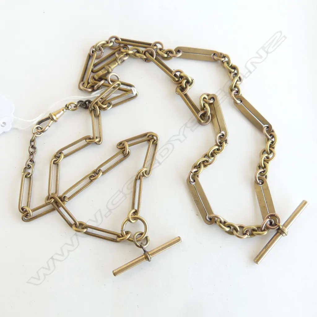 2 ANTIQUE ROLLED GOLD CHAINS  Image 1++