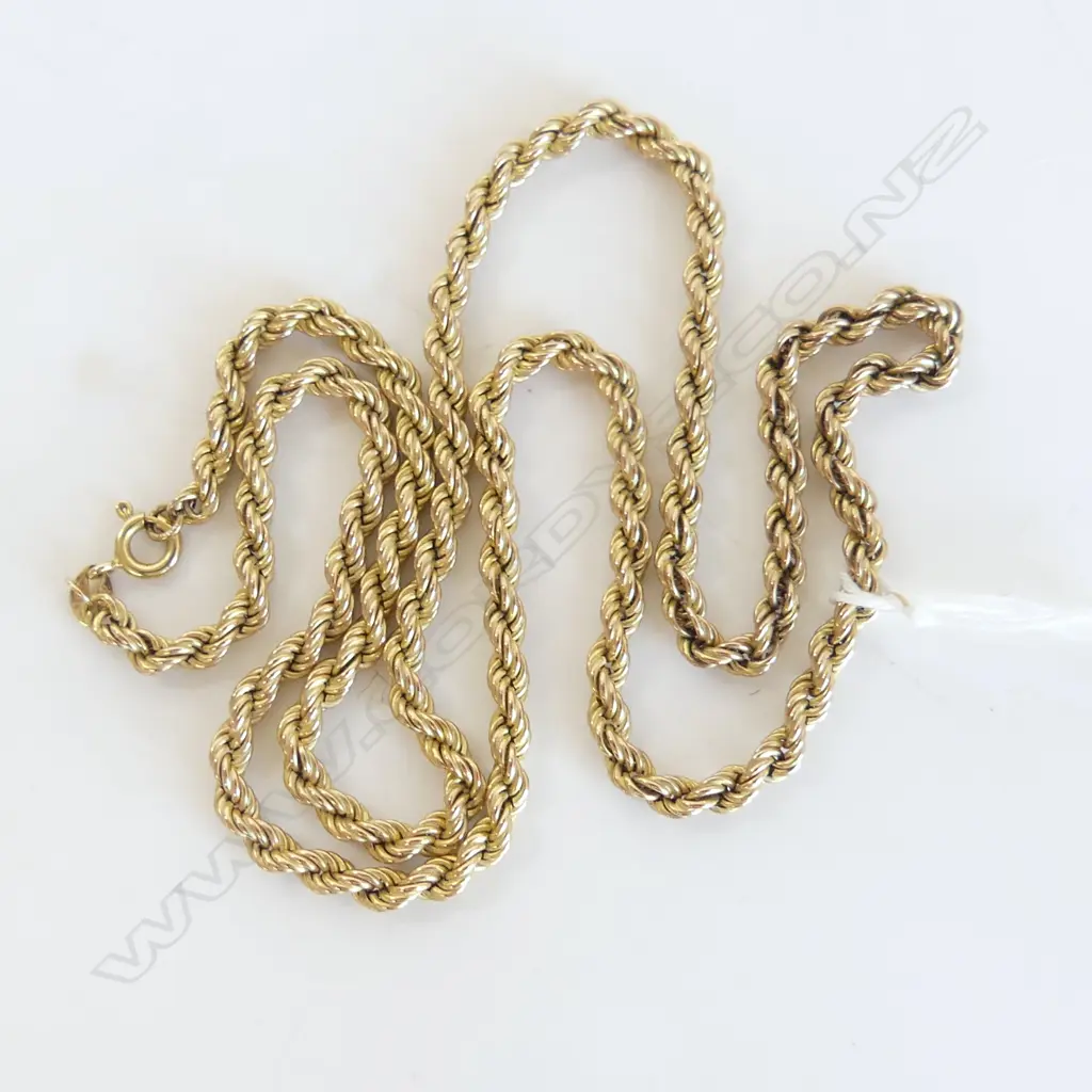 9ct YELLOW GOLD ROPE TWIST NECKCHAIN L.540mm 8.7gms Image 1++