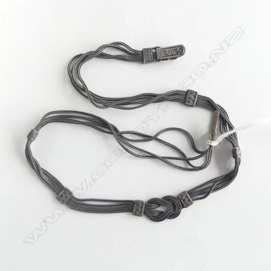 SILVER ALBERTINA TYPE NECK CHAIN 4 flat joined chains  