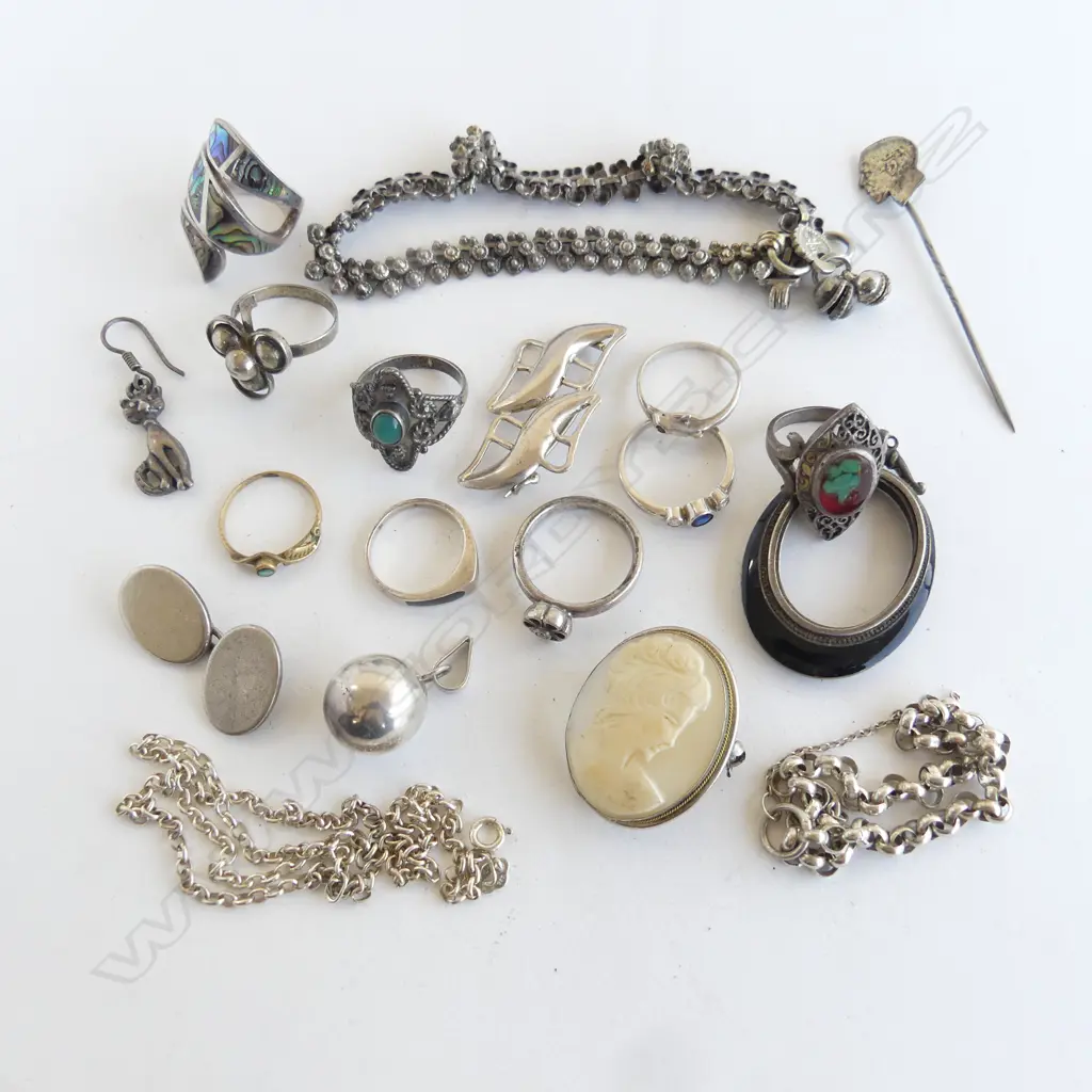 BAG LOT SILVER JEWLERY 96GMS Image 1++
