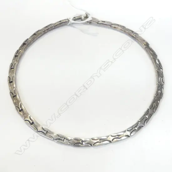 HEAVY MEXICAN SILVER LINK CHAIN CHOKER NECKLACE