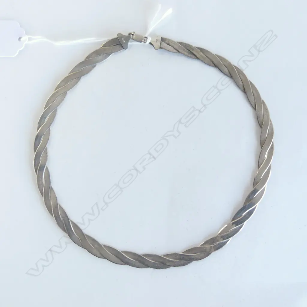 ITALIAN SILVER WOVEN NECKLACE Image 1++