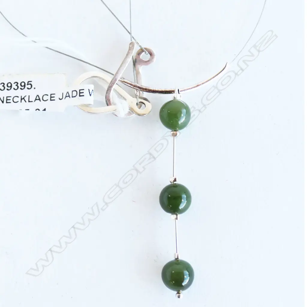 SILVER & POUNAMU NECKLACE new old stock Image 1++