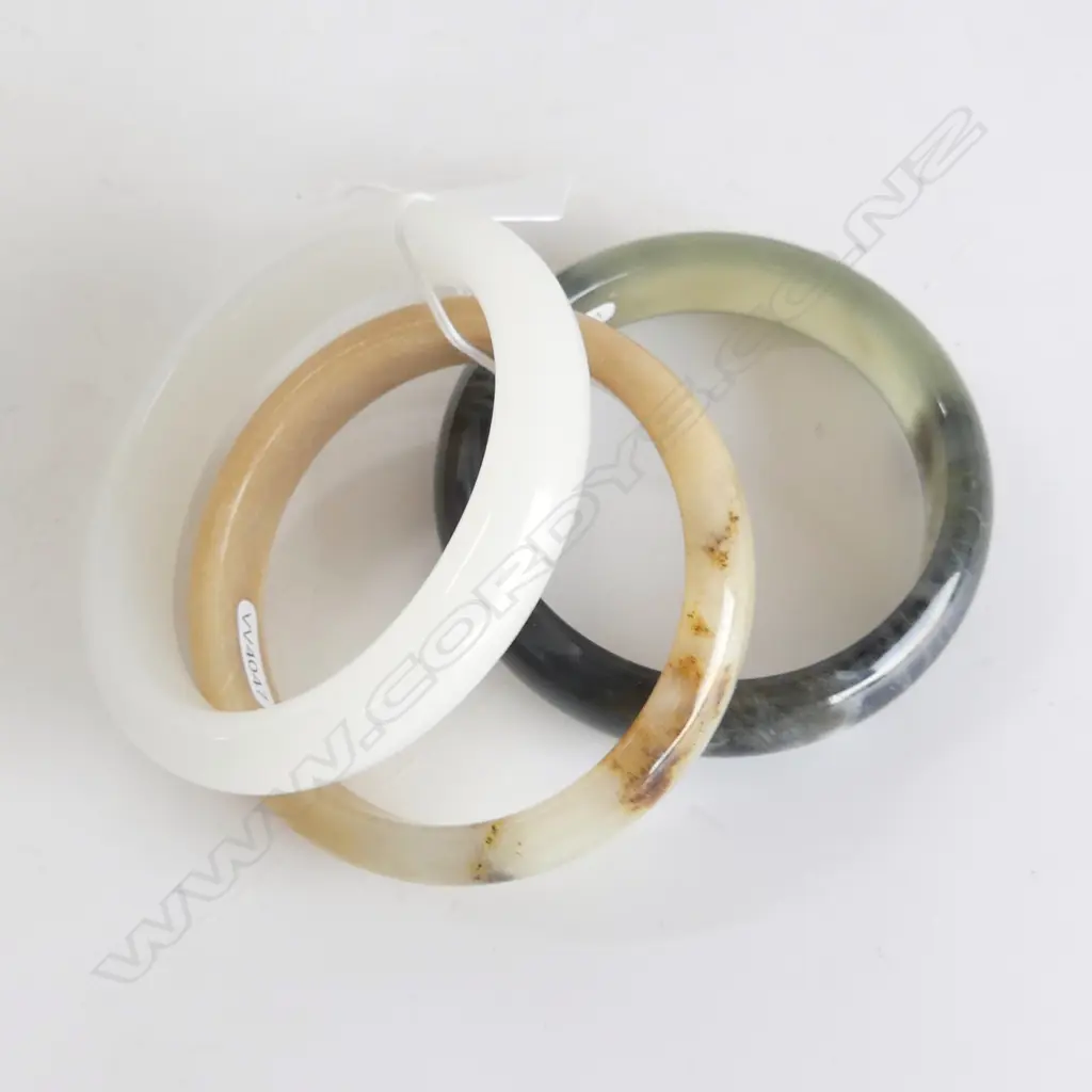 3 JADE BANGLES Image 1++