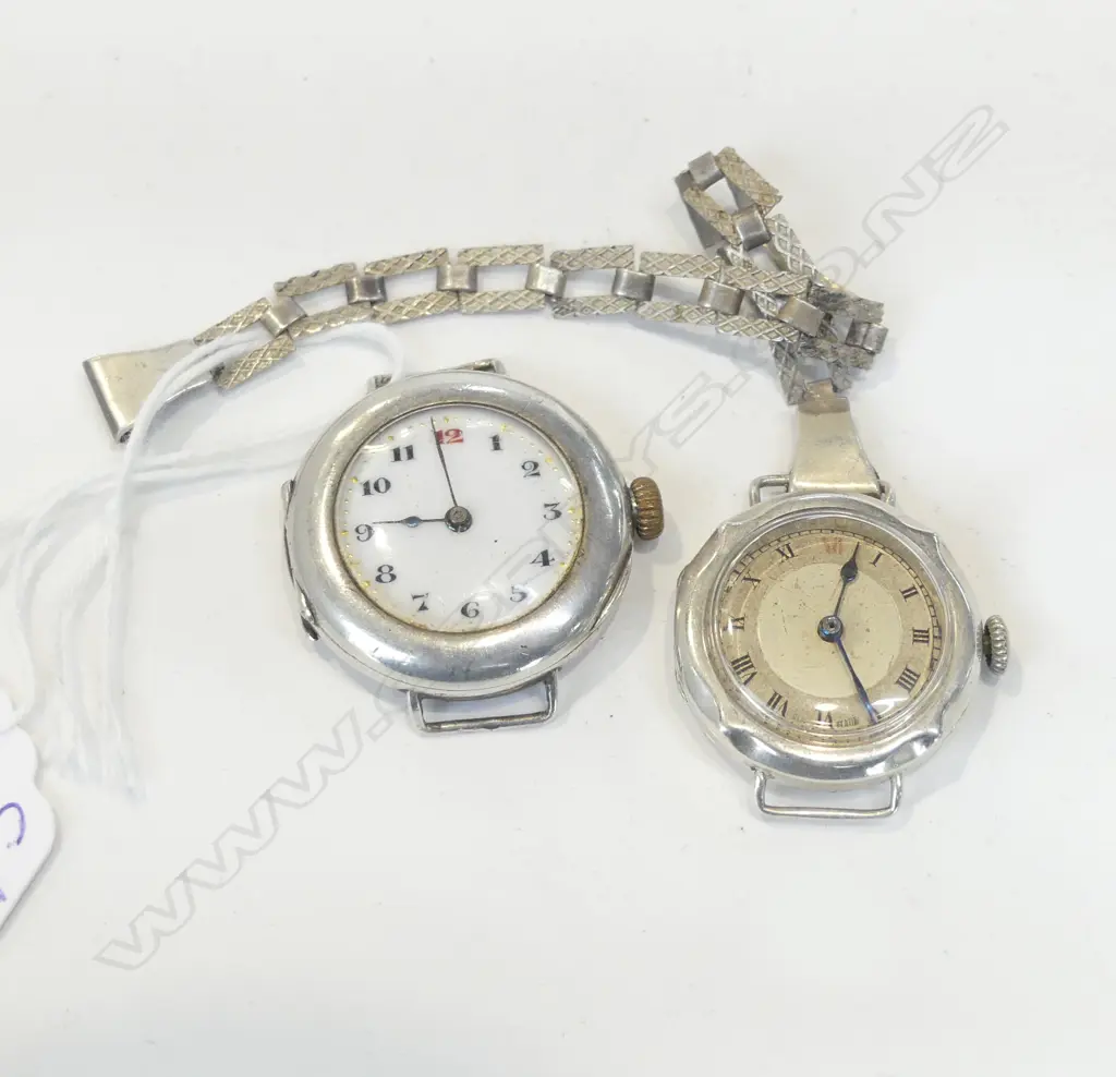 2 VINTAGE STG SILVER WRIST WATCHES INCL. ROLEX Image 1++