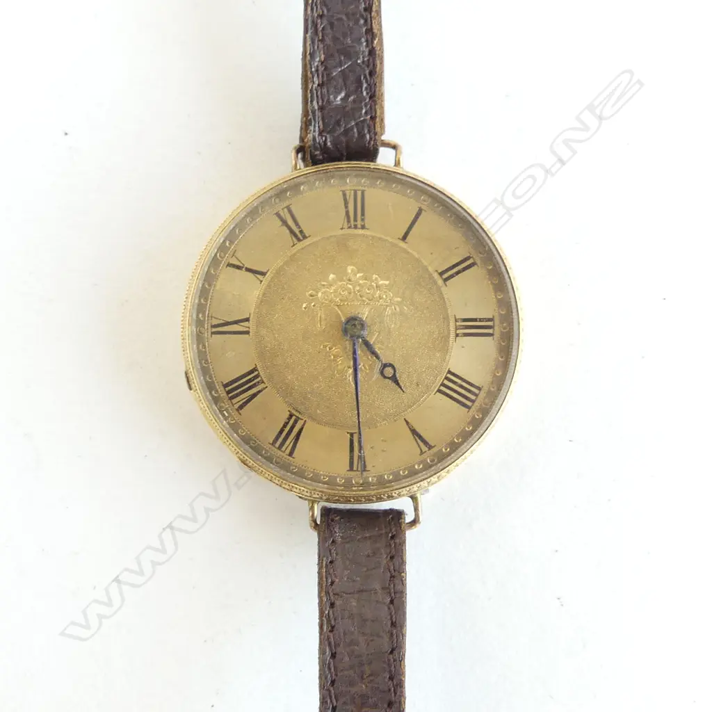 18ct BACKED POCKET WATCH (with key) CONVERTED TO WRIST WATCH 36.30gm total weight of watch Image 1++