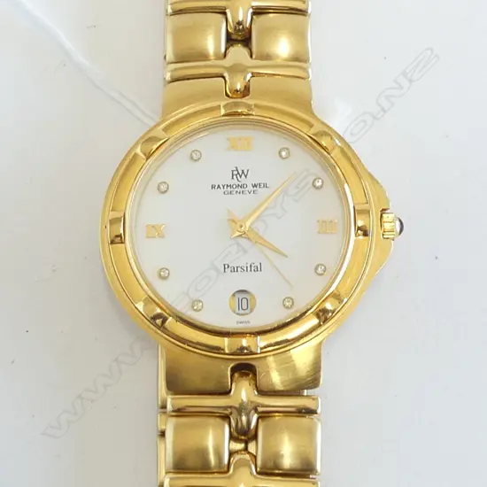 RAYMOND WEIL 'PARSIFAL' 18CT PLATED GENT'S WRISTWATCH not running 