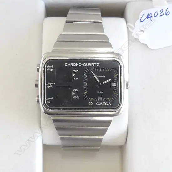 OMEGA GENTS CHRONO-QUARTZ WATCH 1976, MADE FOR THE MONTREAL OLYMPIC GAMES (not running)