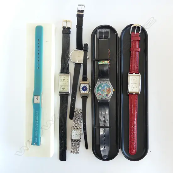7 VINTAGE LADIES WATCHES, VINTAGE French LIP LADY, CABANE de ZUCCA by SIEKO, GUSTAV KLIMPT SWATCH