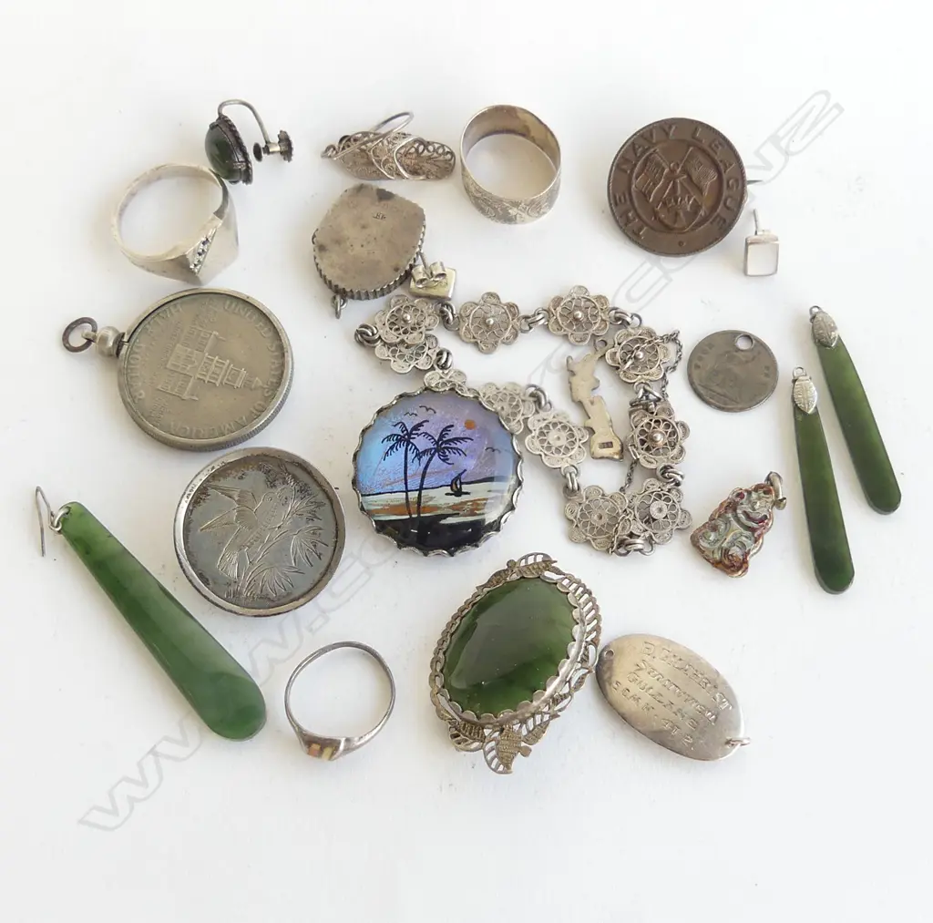 SEL. SILVER JEWELLERY includes: pounamu brooch + arts & Cratfs pces etc Image 1++