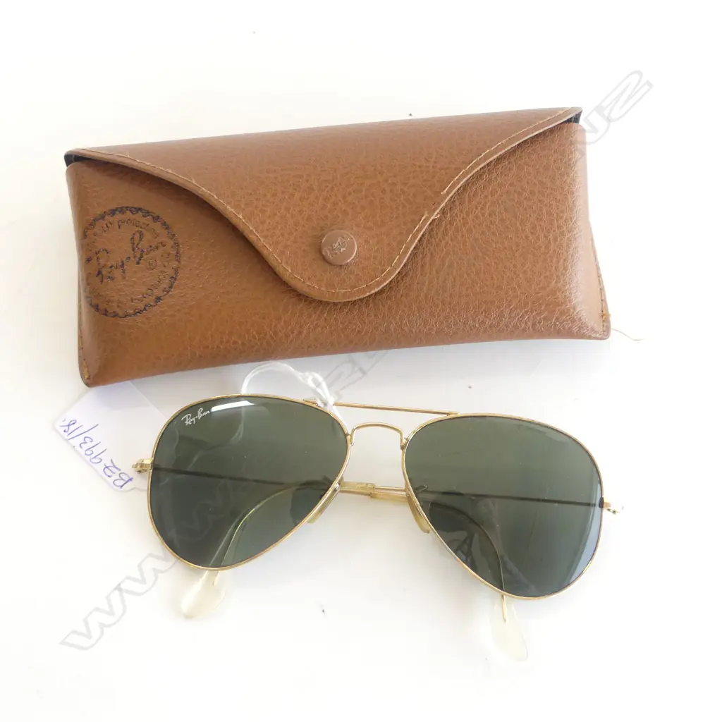PR RAYBAN GOLD AVIATOR SUNGLASSES, ITALY Image 1++
