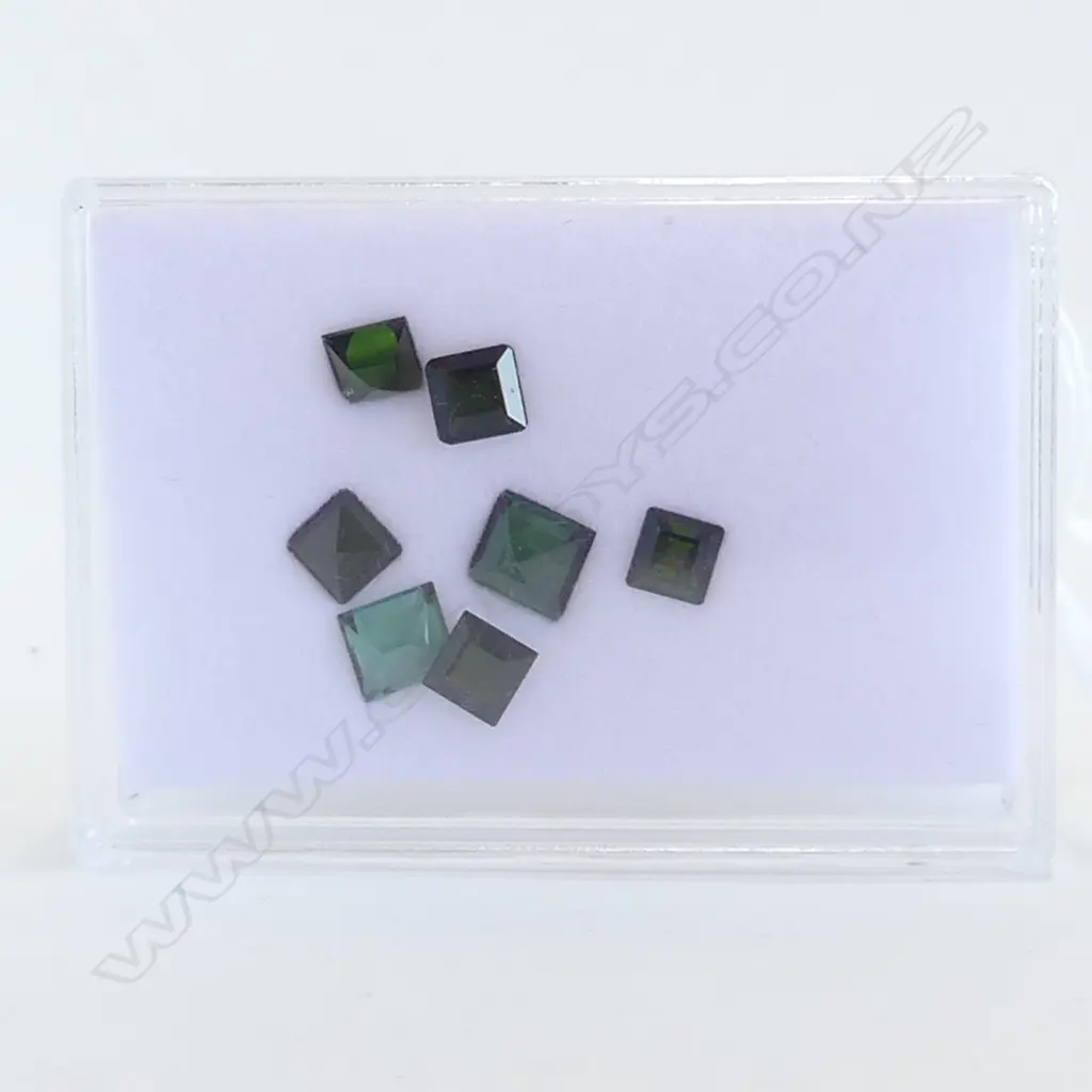 MIXED LOT GREEN FACETED TOURMALINE 7 STONES 5CT Image 1++