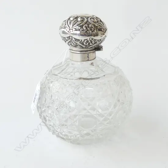 LG STG SILVER LIDDED PERFUME BOTTLE H.145mm