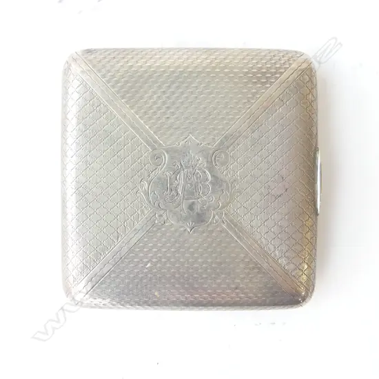840 SILVER CIGARETTE CASE, GILT LINED 151gms