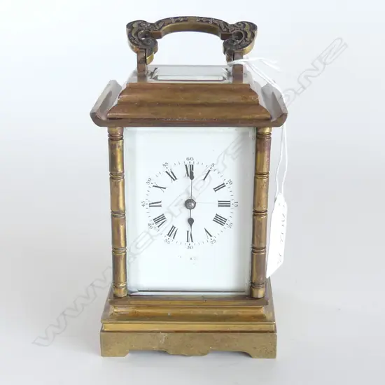 FRENCH/ANGLO/JAPANESE BRASS CARRIAGE CLOCK not running no balance wheel H.130mm