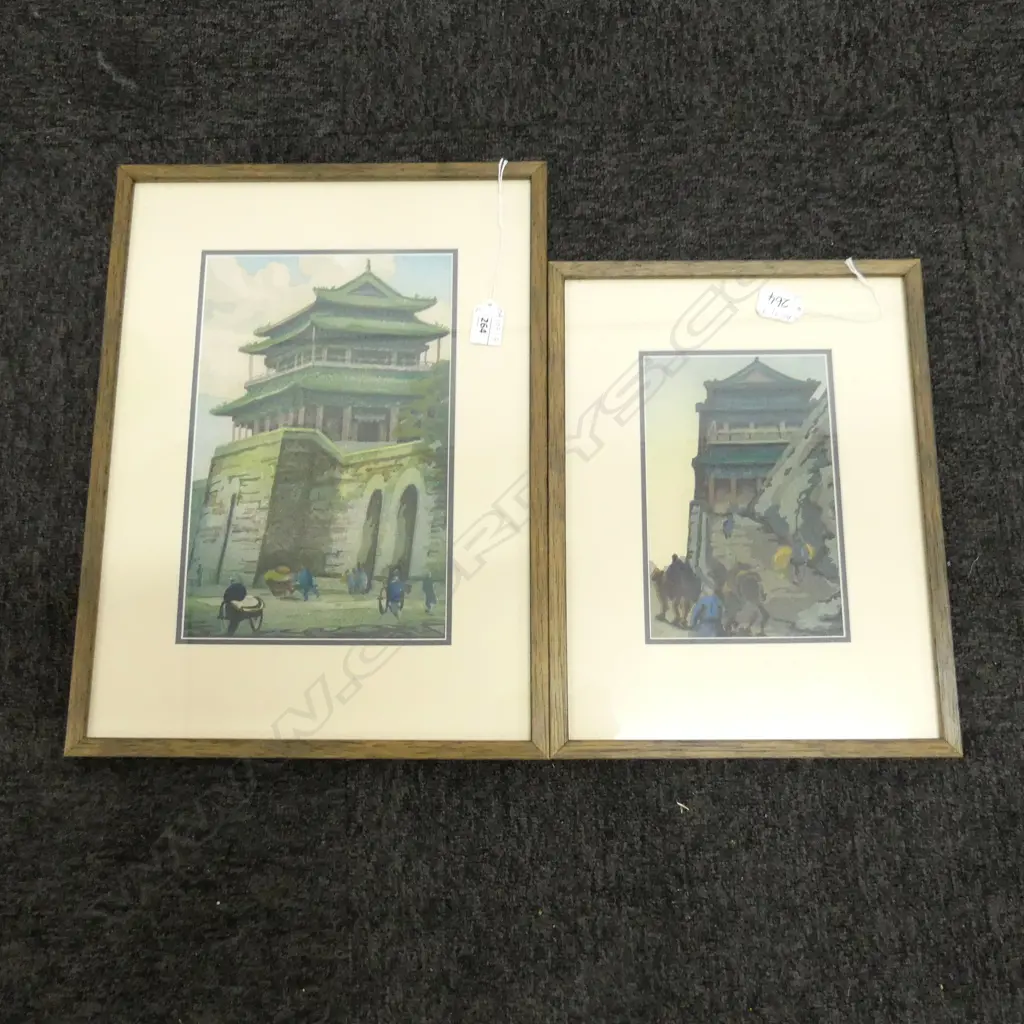 2 KATHARINE JOWETT PRINTS OF BEIJING; HATA GATE & CH'IEN MEN 300x190mm Image 1++