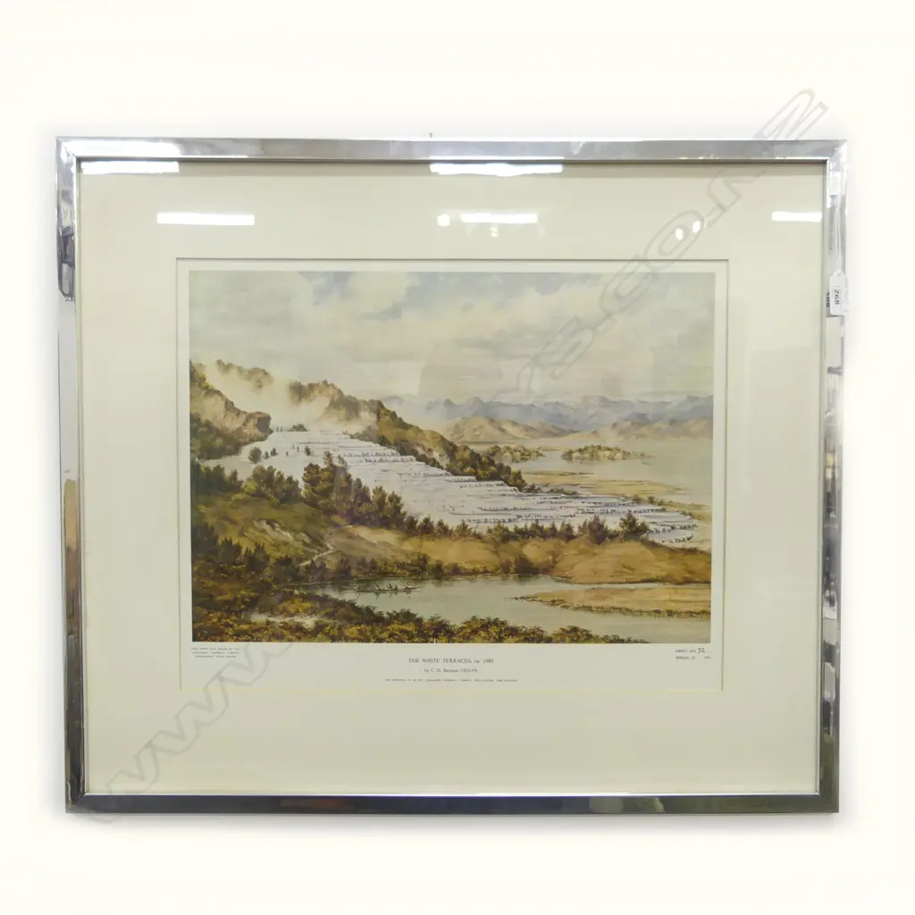 C. D. BARRAUD, WHITE TERRACES PRINT 355x450mm Image 1++