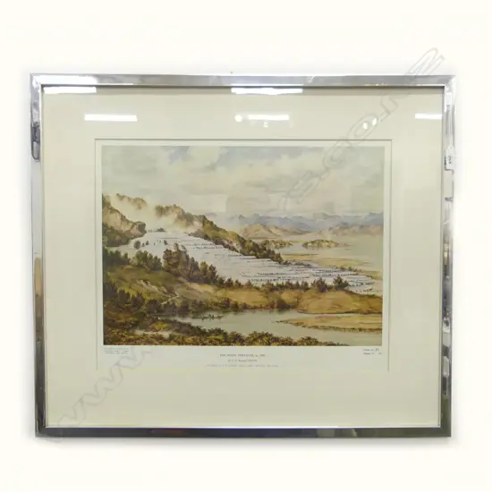 C. D. BARRAUD, WHITE TERRACES PRINT 355x450mm