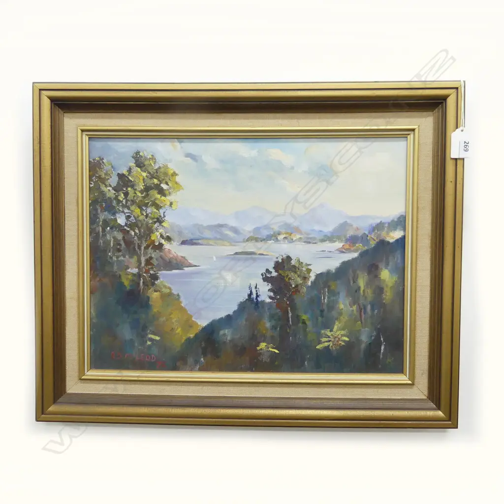 R. D. McLEOD 'KERIKERI INLET FROM RANGATANE' OIL ON BOARD '72 295x395mm Image 1++