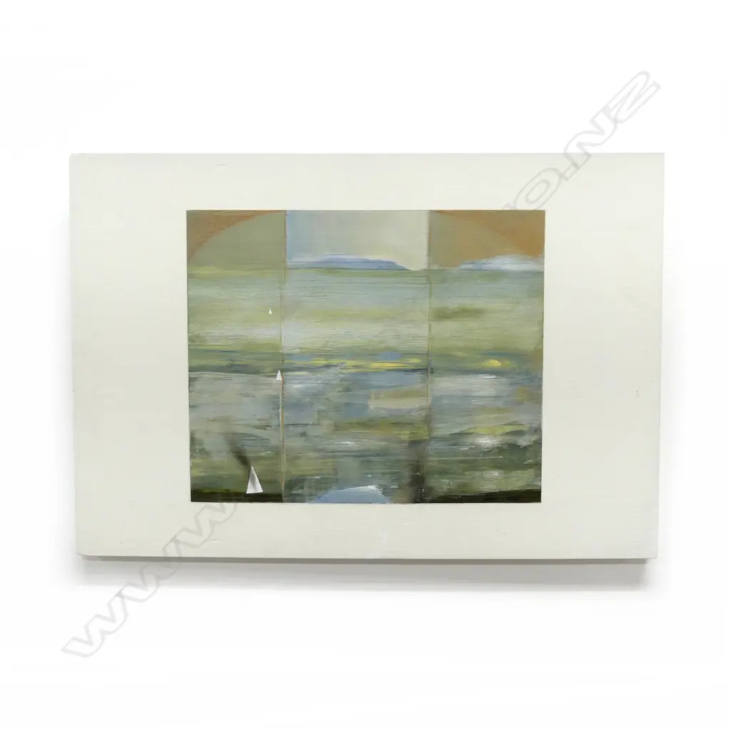 GARRY CURRAN (NZ b.1952), UNTITLED ABSTRACT, MIXED MEDIA ON BOARD 295x430mm Image 1++