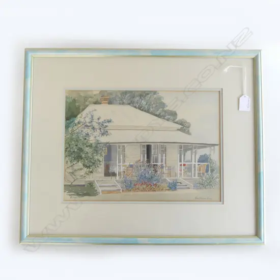 FRAMED W/C OF HAWTHORN FARM AUCKLAND H430  W530MM