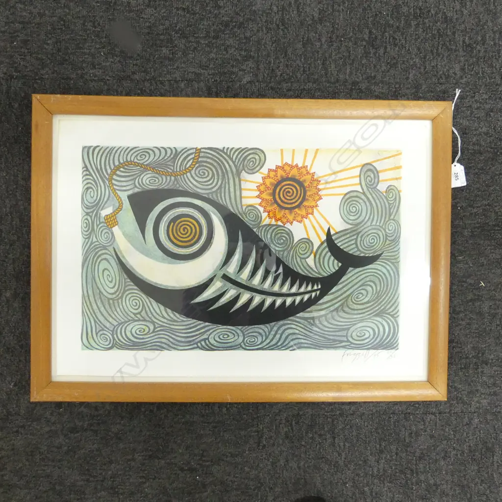 DICK FRIZZELL 'MAUIS FISH' SCREEN PRINT '95 22/136 370x540mm Image 1++