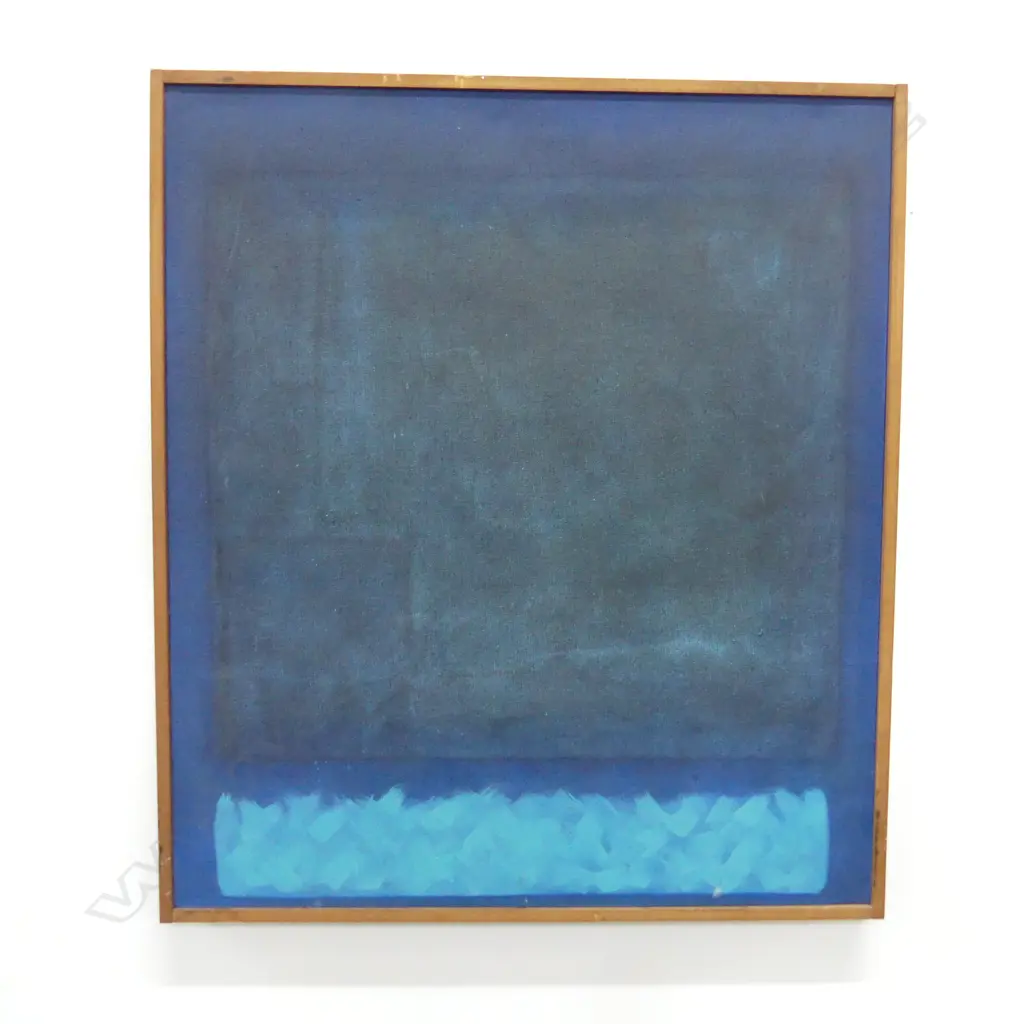 ARTIST UNKNOWN, BLUE ABSTRACT AFTER ROTHKO, OIL ON CANVAS 630x550mm Image 1++
