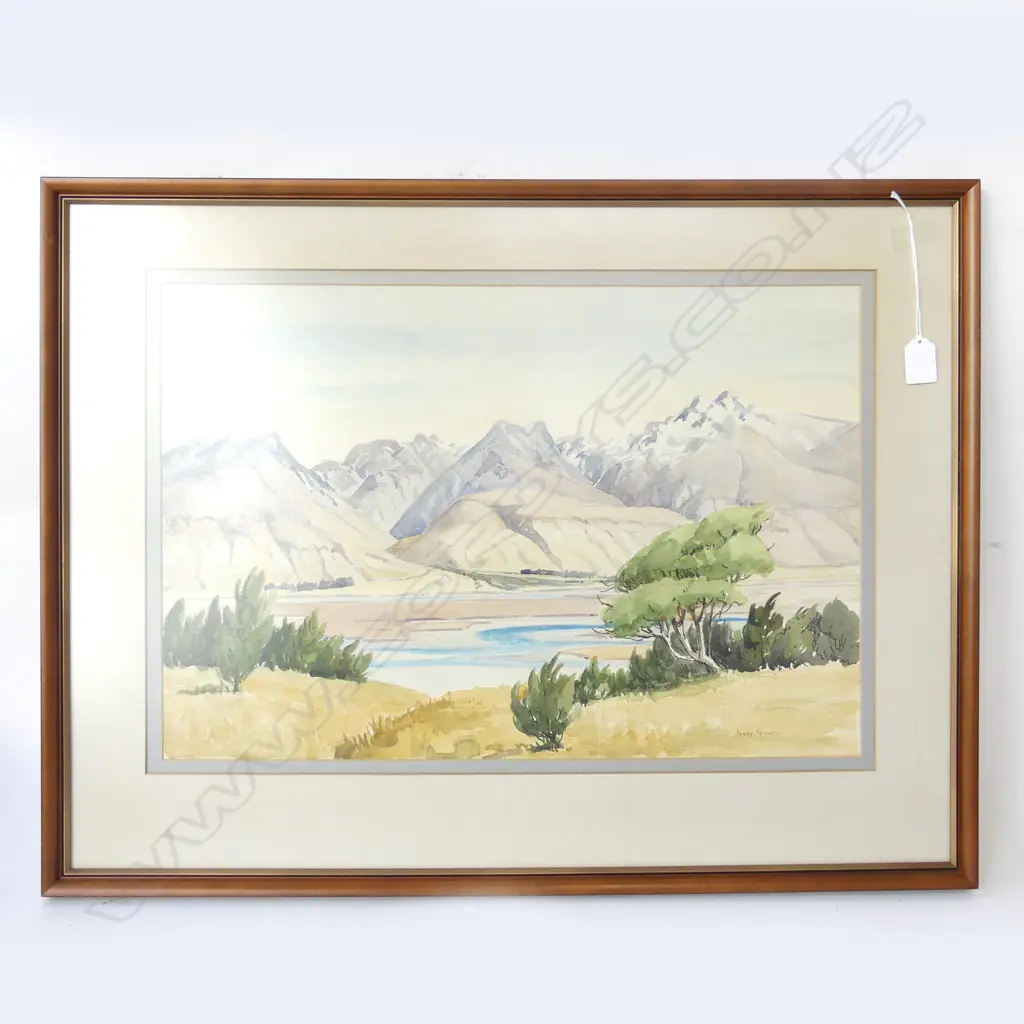 PEGGY SPICER 'FROM BRAEMAR STATION AT END OF LAKE PUKAKI' WC 370x545mm Image 1++
