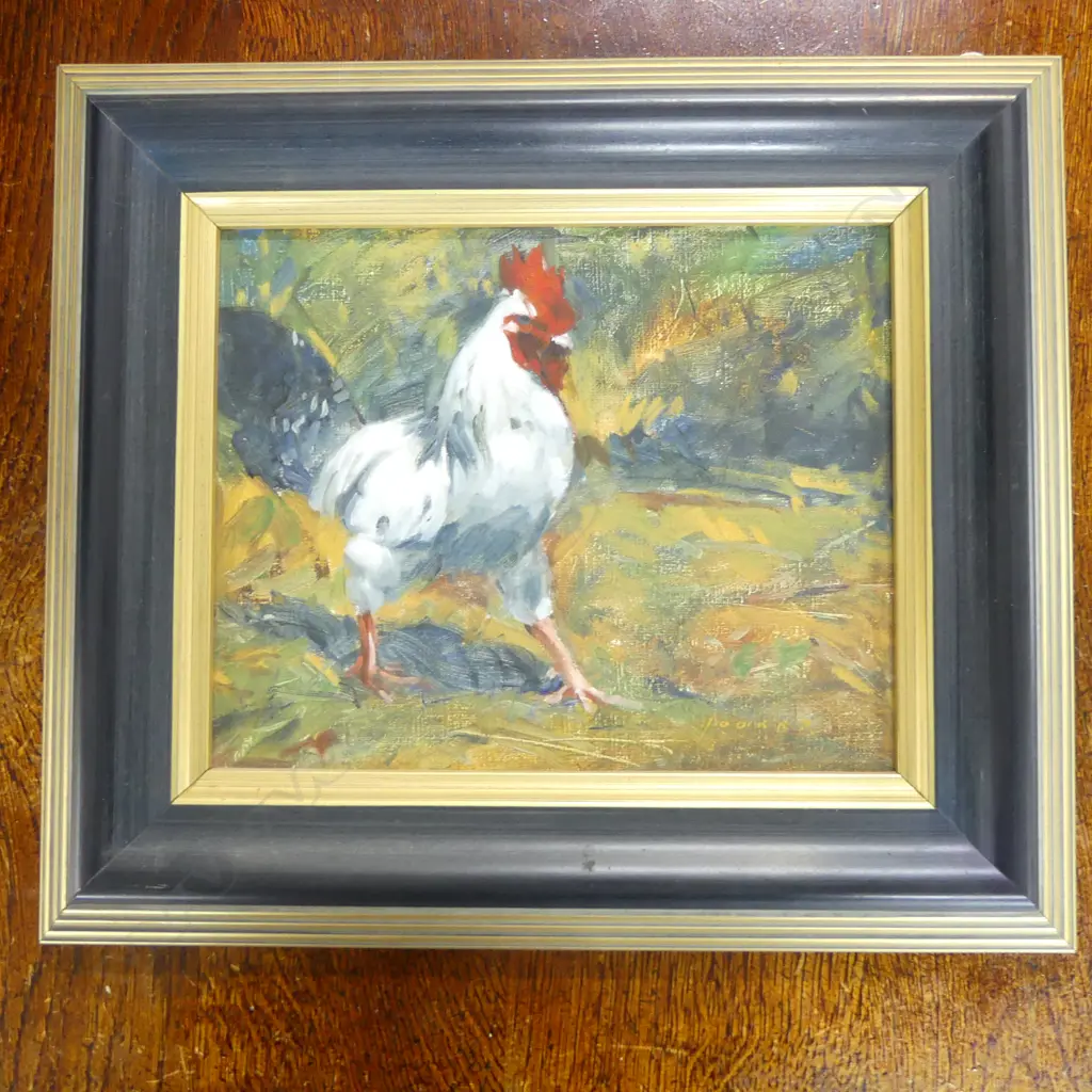 PAUL HOOKER 'STRUTTIN'' OIL ON CANVAS 190x235mm Image 1++