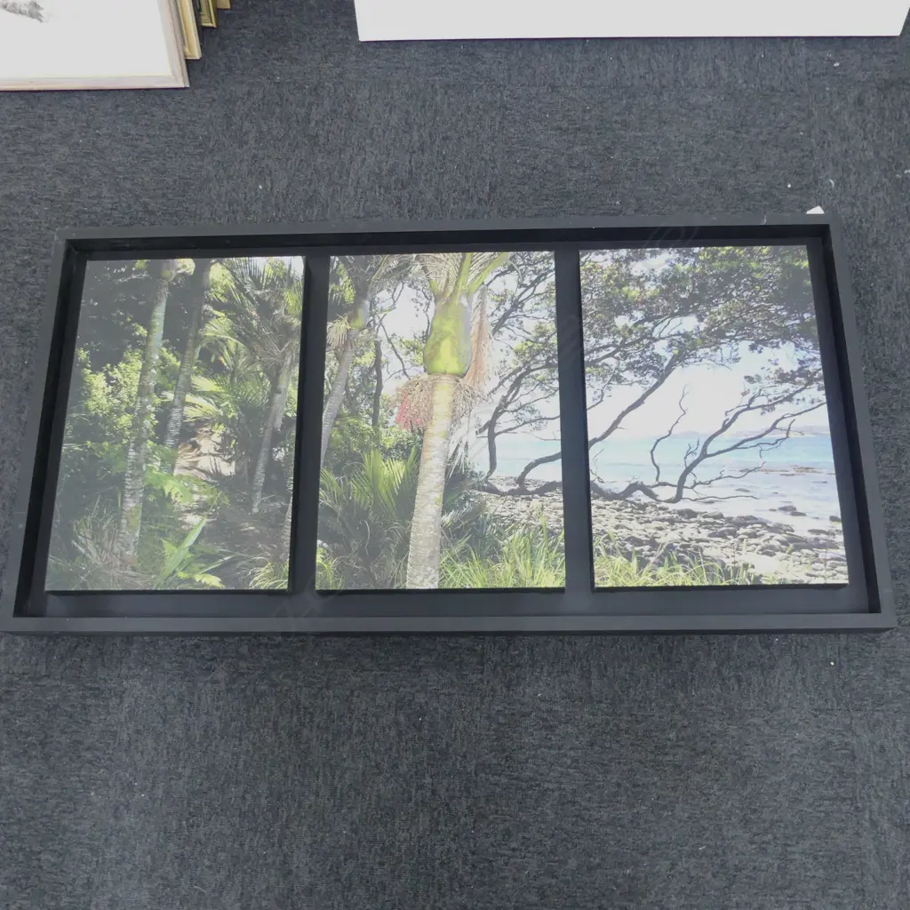 PETER LATHAM 'NIKAU COAST' TRIPTYCH DIGITAL PHOTO PRINT 625x1205mm overall Image 1++