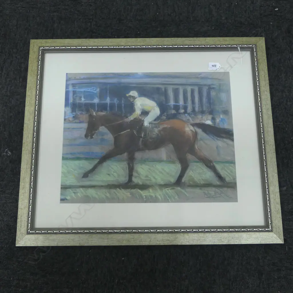 SIGNED PASTEL, HORSE RIDER 380x470mm Image 1++
